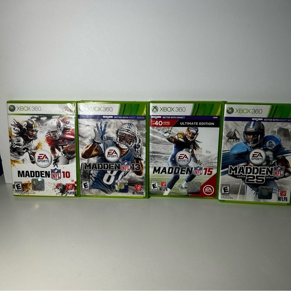 Madden NFL 10,12,15,25  (Microsoft Xbox 360) Lot of 4 **UNTESTED** - Picture 1 of 9